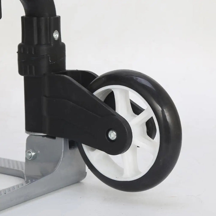 Ergonomic handle of the CargoMax folding trolley, designed for comfortable grip when moving heavy items