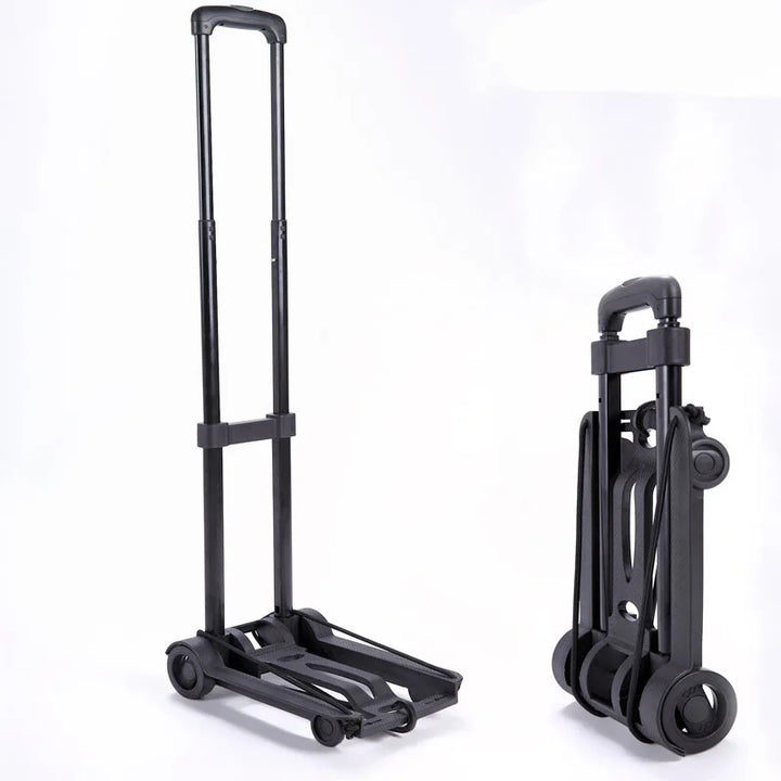 Collapsible folding hand truck, 2-wheel mode, adjustable handle for versatile use