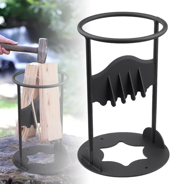 Cast iron kindling splitter for safe firewood preparation, an essential home tool for fire prep.