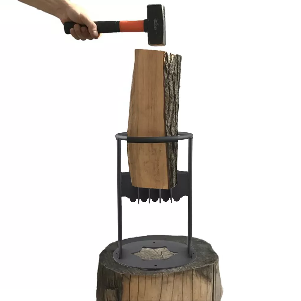 Easy-to-use cast iron firewood kindling splitter, perfect for outdoor living & efficient fire prep.