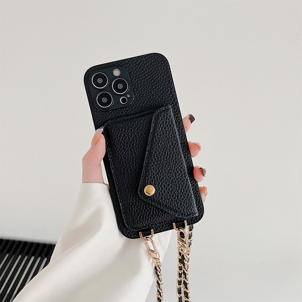 Sleek Celeste iPhone 14 wallet case. Offers ultimate phone protection & handy card storage.