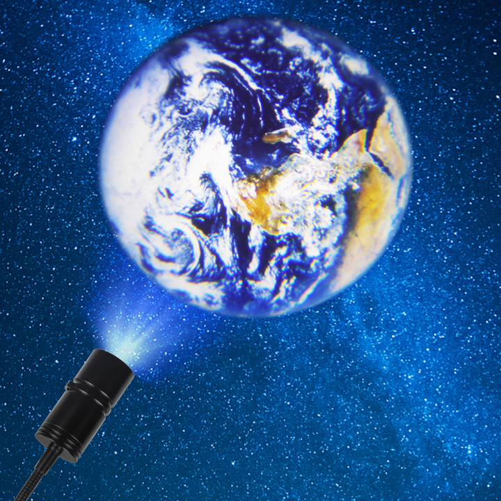 Celestial projector lamp displaying a vibrant Earth image, perfect for unique home decor & ambiance.