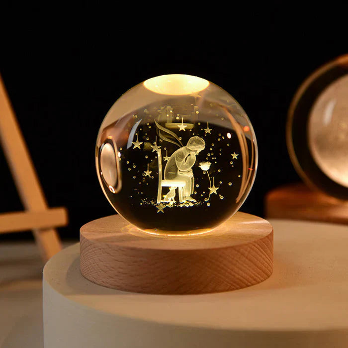 Kids room with CelestialGlow Crystal Sphere night light, comforting and magical space decor