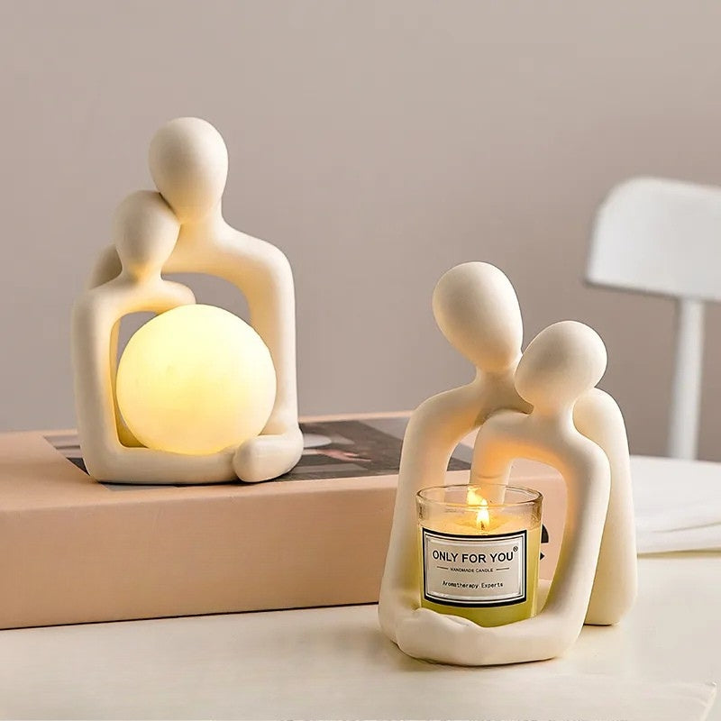 Ceramic LunaGlow mood light. Modern home decor accent for ambient lighting in living rooms or bedrooms.