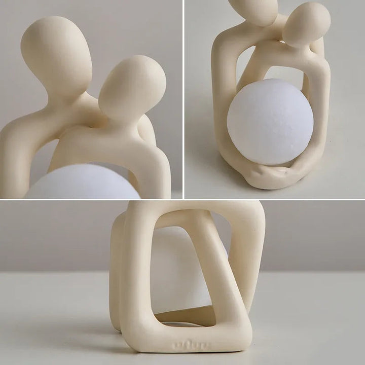 Soft glow ceramic mood light, LunaGlow. Ideal ambient lighting for a cozy living room, bedroom, or quiet office space.