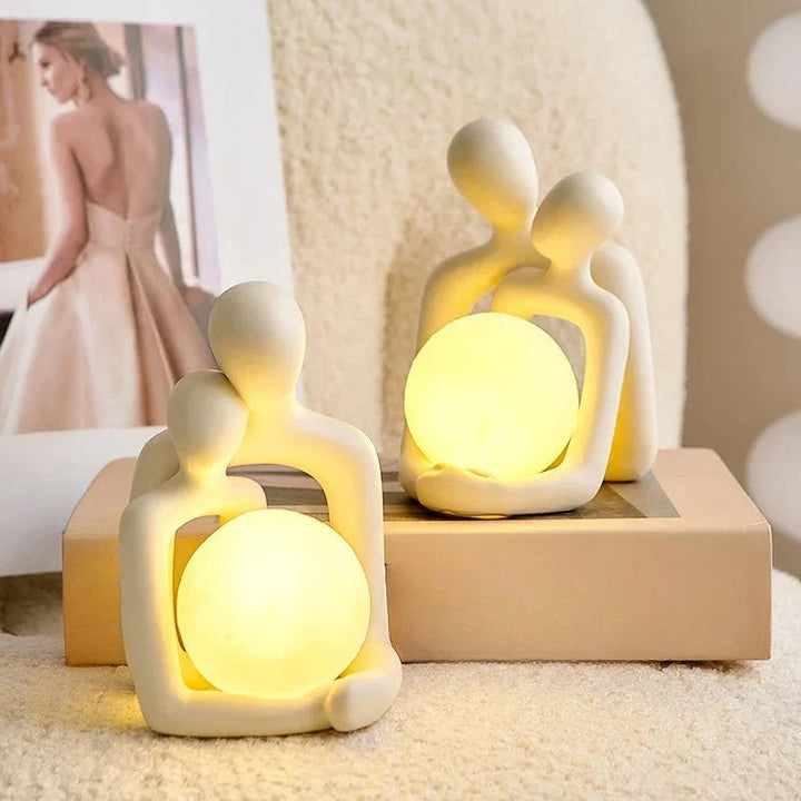 LunaGlow ceramic mood light, a unique modern home decor piece providing gentle ambient lighting. Great gift.
