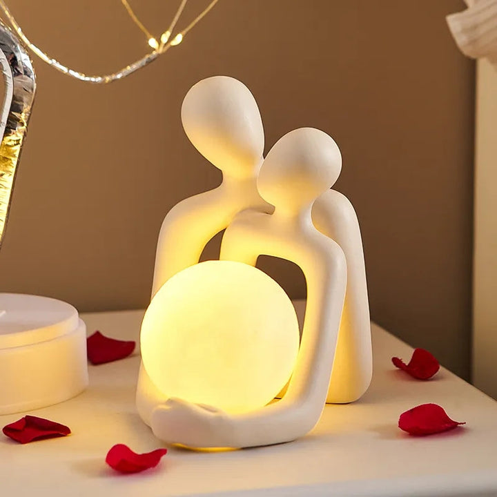 Decorative LunaGlow ceramic lamp for bedroom & living room. Creates a warm, ambient mood with its soft accent lighting.