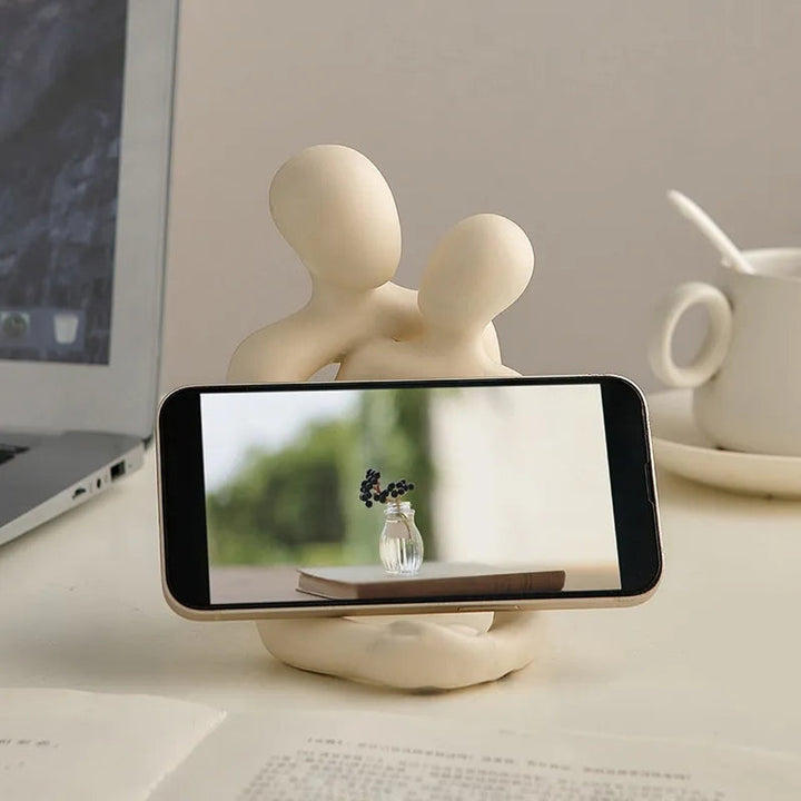 Modern ceramic LunaGlow mood light. Unique design adds elegant ambient lighting and home decor to any contemporary space.