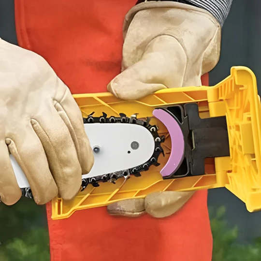 Chainsaw chain sharpener kit for quick blade restoration, essential garden & outdoor power tool accessory.