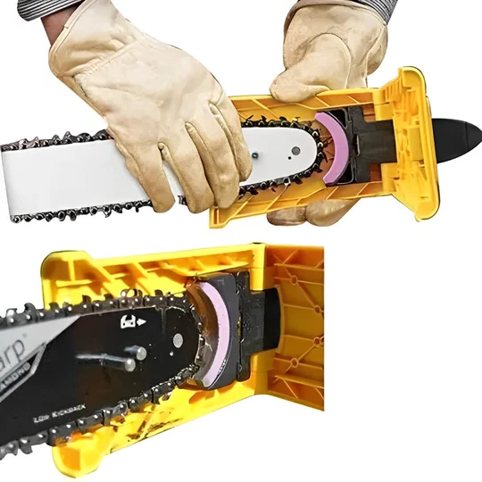Durable chainsaw chain file & guide from the quick blade restoration sharpening kit.