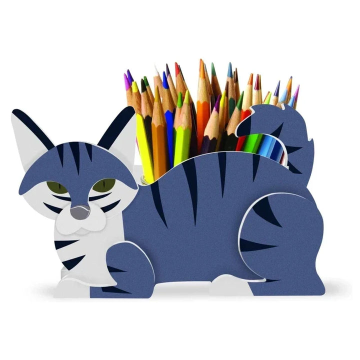 Whimsical cat garden planter, a charming backyard accent for outdoor plants.