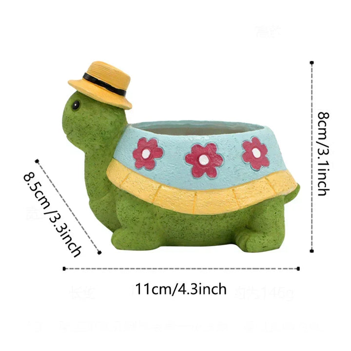 Cute turtle plant pot for plants, perfect for adding a touch of charm to your garden, patio, or indoor space.