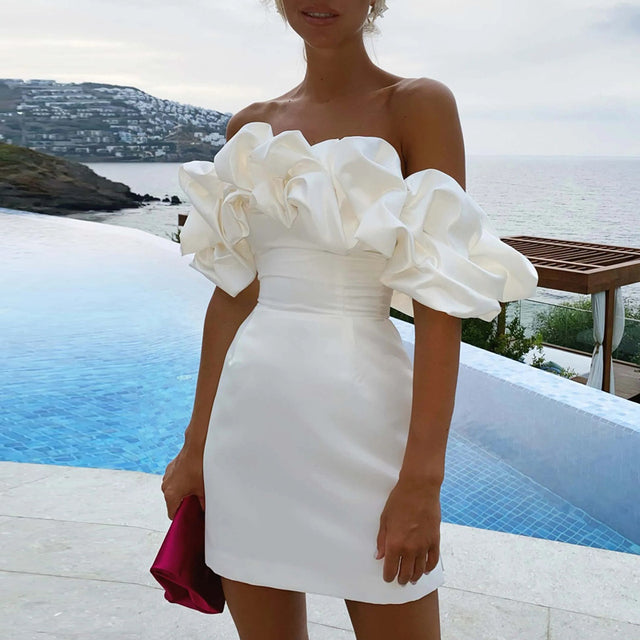 Chic Elin asymmetrical one-shoulder dress for women, perfect for elegant parties & special occasions.