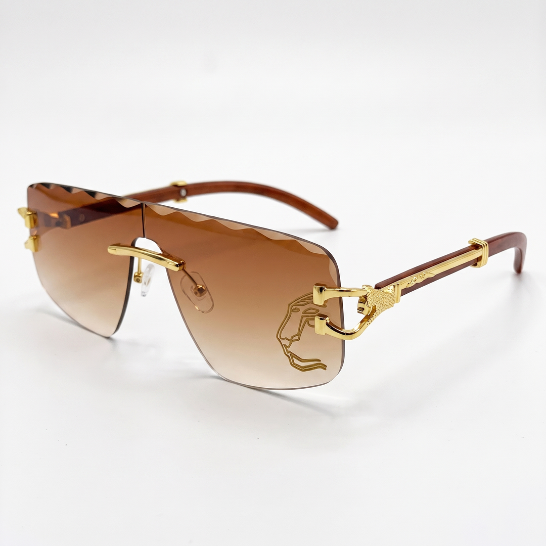 Lightweight rimless UV protection sunglasses for women, complementing any elegant summer outfit with chic style.