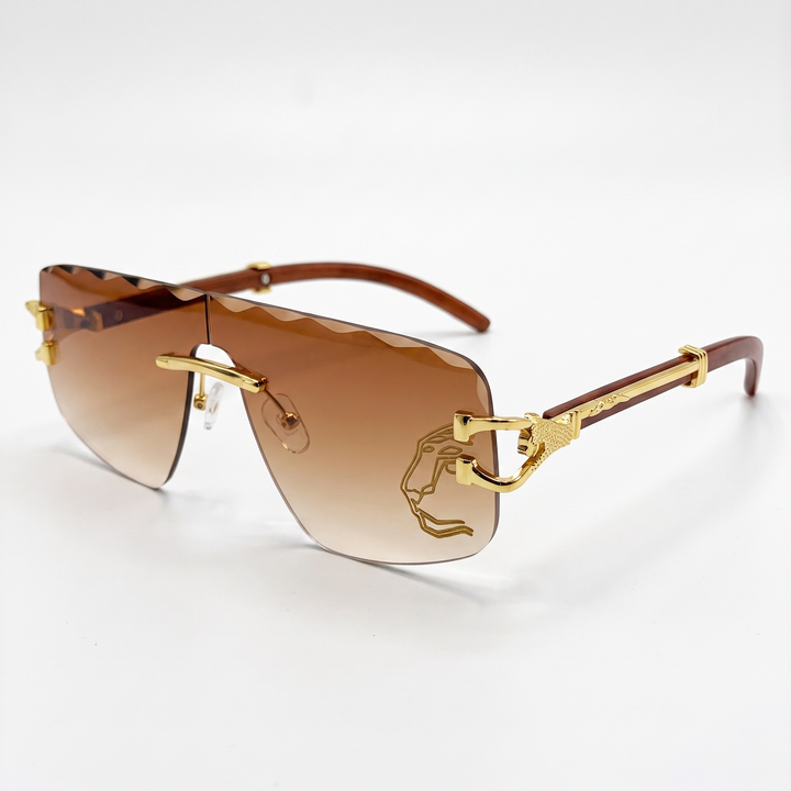 Lightweight rimless UV protection sunglasses for women, complementing any elegant summer outfit with chic style.