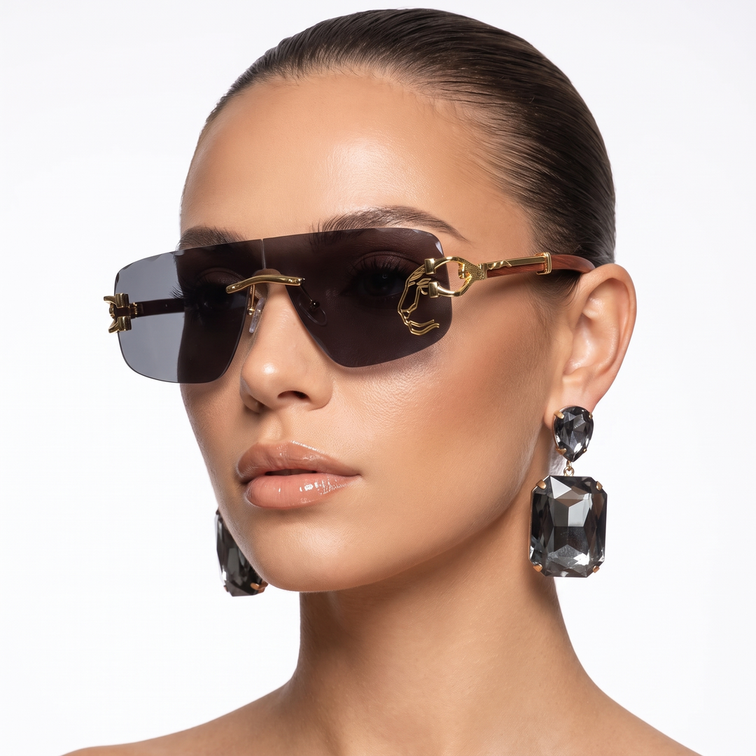 New women's rimless UV protection sunglasses, a lightweight and elegant fashion accessory for summer chic.