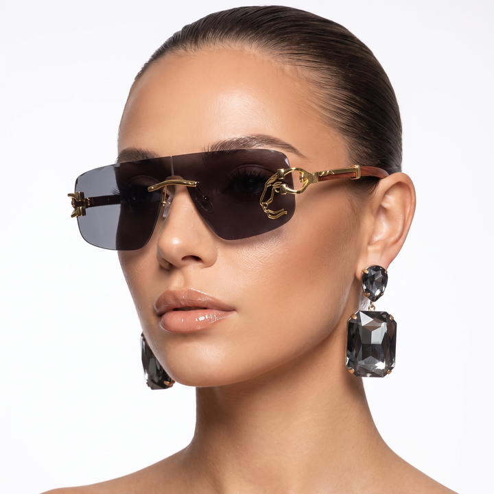 New women's rimless UV protection sunglasses, a lightweight and elegant fashion accessory for summer chic.