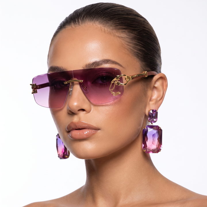 Fashionable rimless women's sunglasses providing essential UV protection, a stylish and chic choice for eyewear.