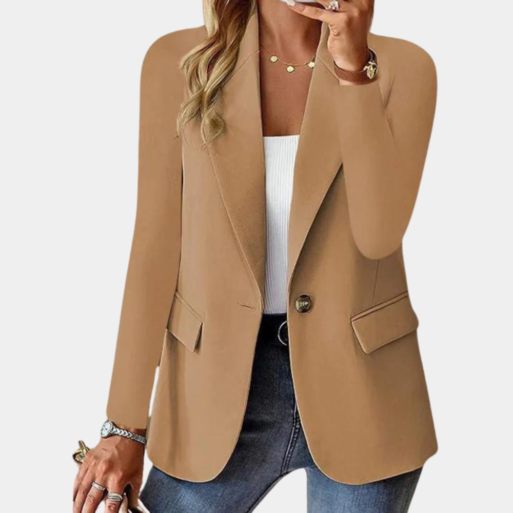 Professional women's blazer for office wear & business meetings. A modern and elegant ladies' outerwear jacket.