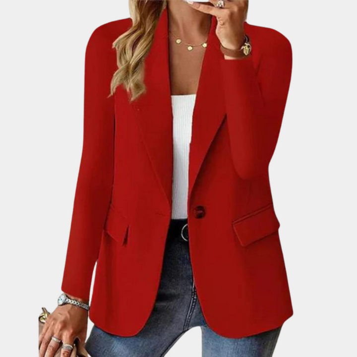 Stylish women's blazer, a versatile outerwear jacket adding a polished touch to any occasion or outfit.