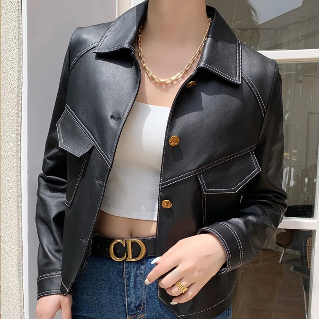 Elegant brown cropped blazer jacket for women, offering a modern chic style and versatile outerwear.