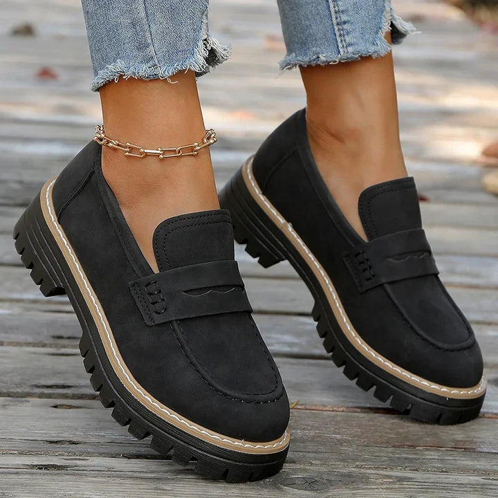 Sleek women's platform loafers, designed for modern women seeking comfort & style.