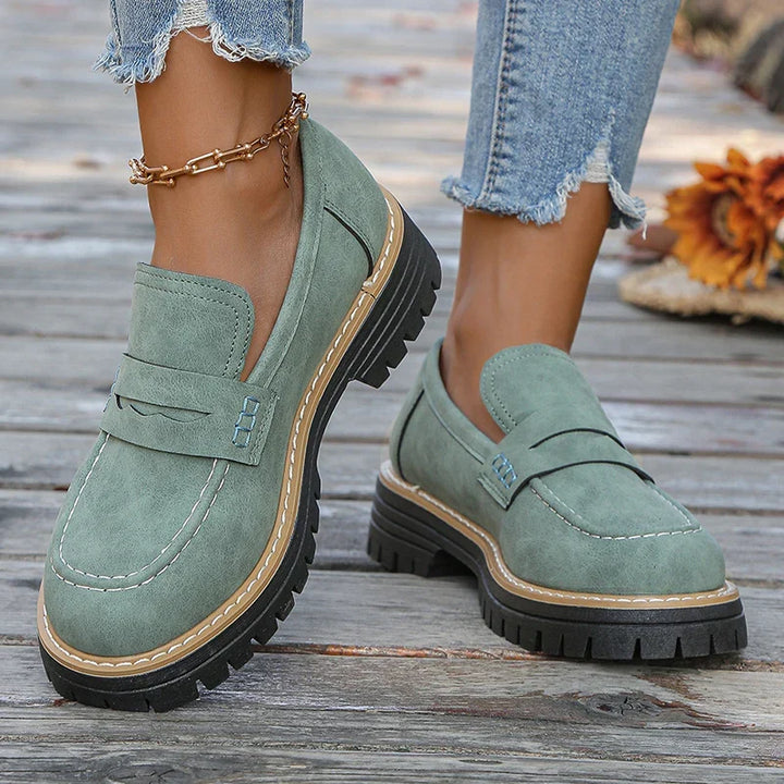 Trendsetting women's platform loafers, combining elevated style with all-day wearability.