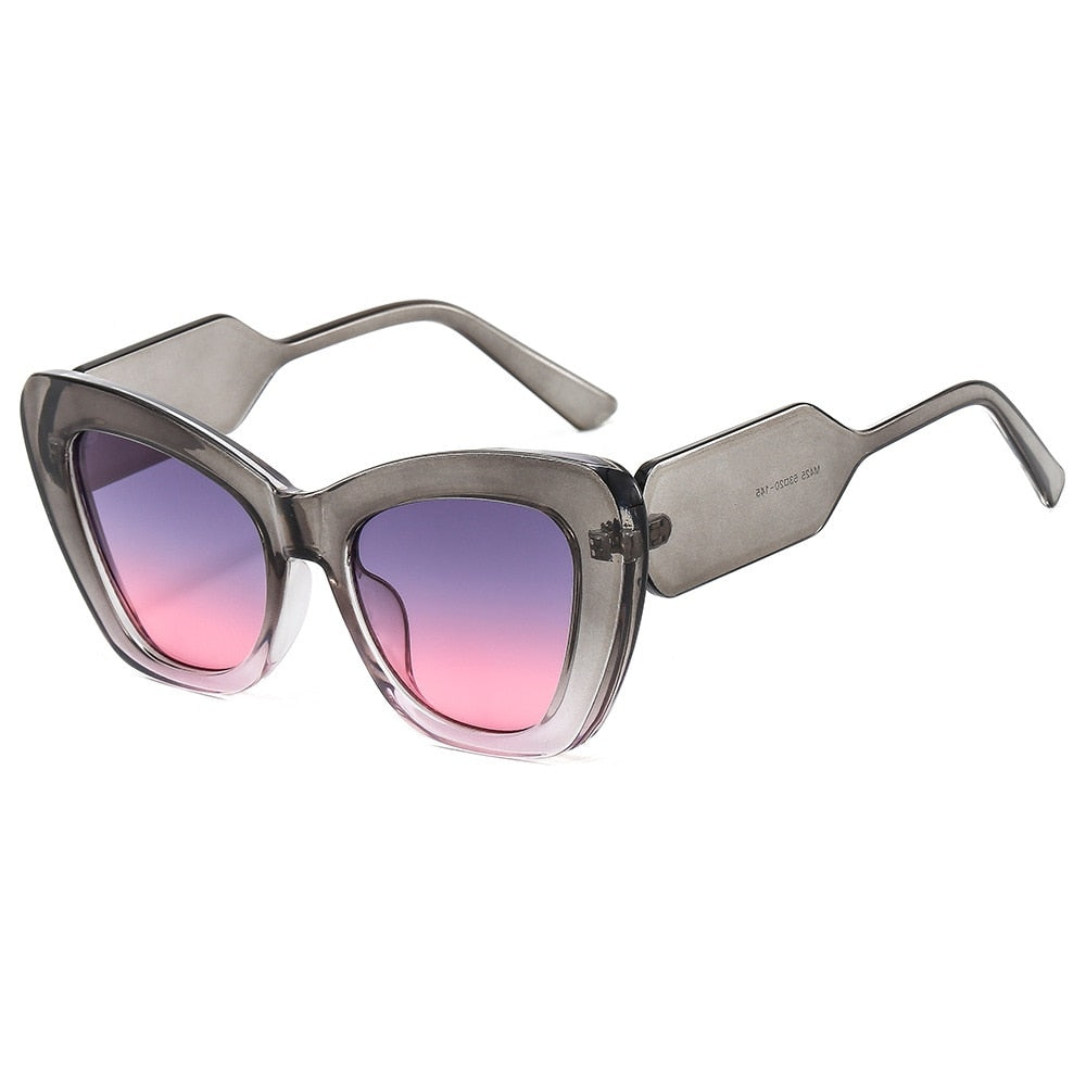 Women's polarized cat eye sunglasses, UV400 anti-glare, gradient lenses, chic fashion eyewear.
