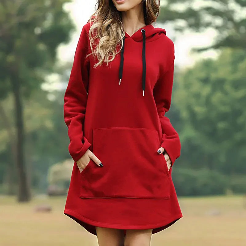 Chic women's cocoon dress with a relaxed A-line fit, offering effortless style & comfort for everyday wear.