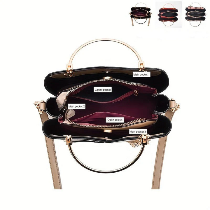 Stylish textured faux leather women's handbag. Chic everyday shoulder bag.