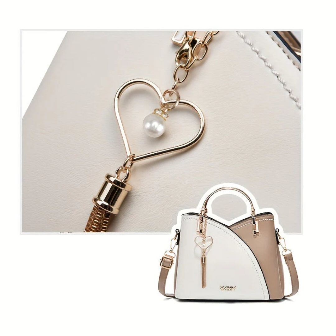 Smooth faux leather women's everyday purse. Elegant versatile shoulder bag.