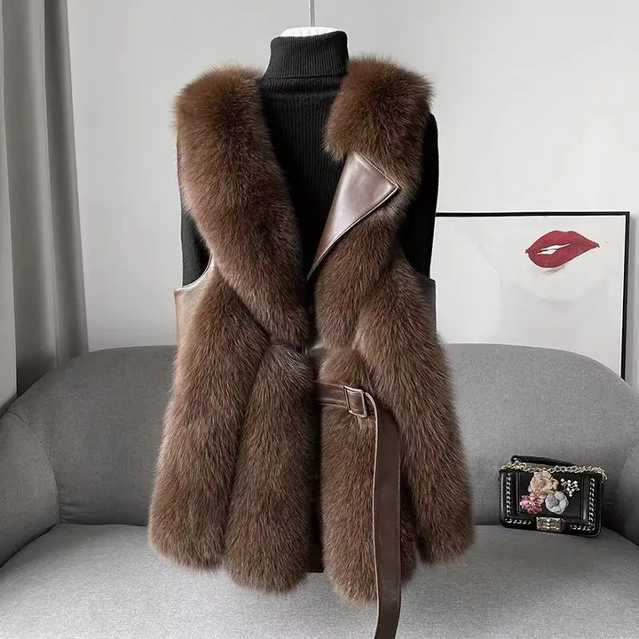 Stylish women's fluffy waistcoat, an incredibly soft and cozy vest for comfortable layering and chic fashion looks.