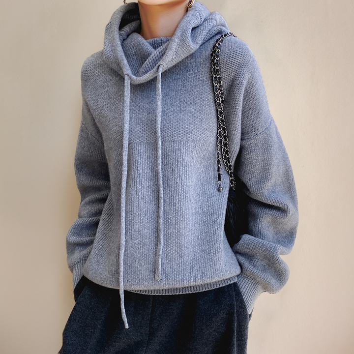 Cozy Merino wool high-neck sweater for women, offering seasonal comfort and chic style in winter.