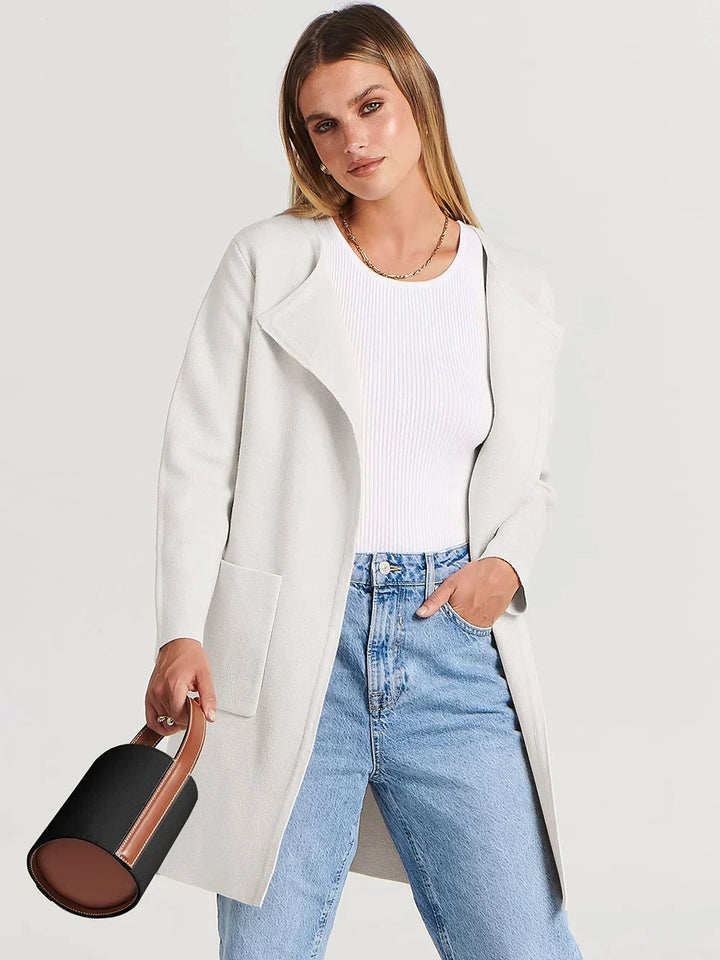 Stylish women's chic cardigan, perfect for elegant layering & versatile wear.