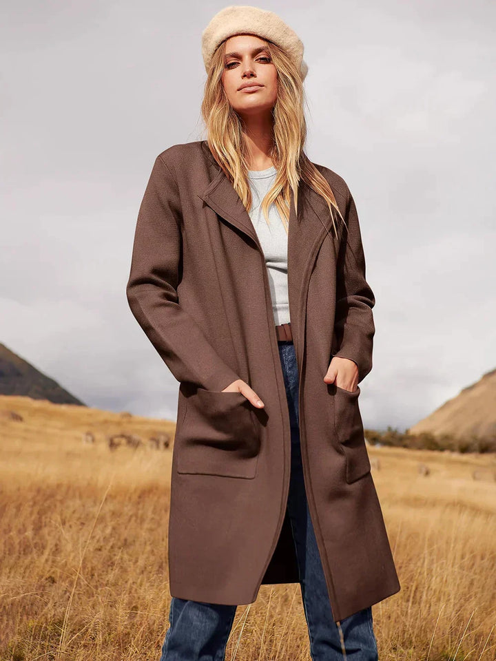Stylish women's elegant cardigan, an essential outerwear piece for any occasion.
