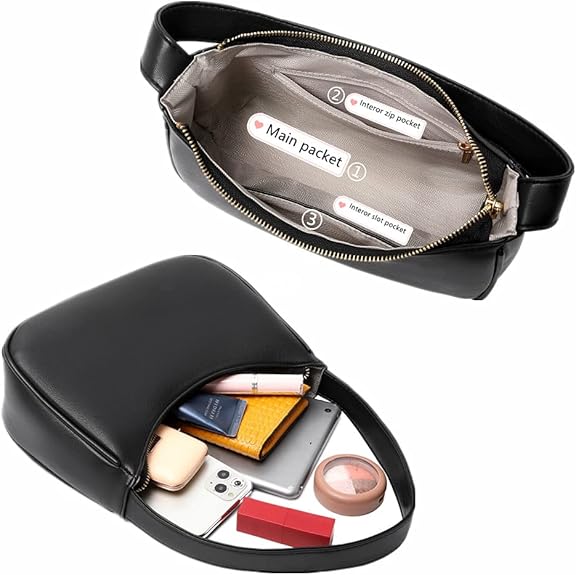 Casual chic mini hobo bag for women with a zipper, a versatile piece for any outfit.