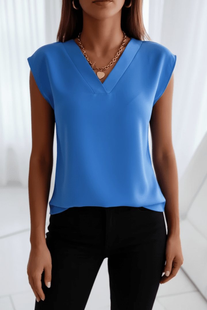 Chic women's open back sleeveless going out top with round neck. Perfect for summer parties & evening wear.