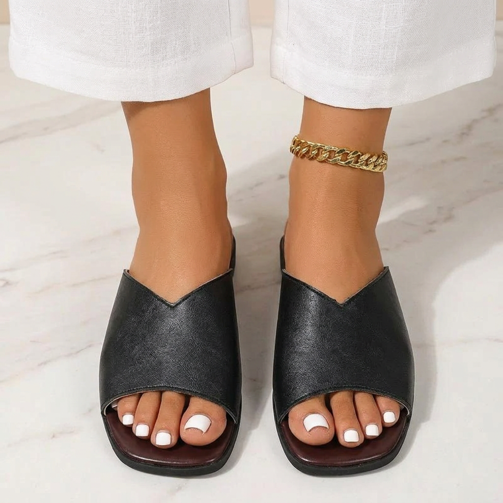 Beige open-toe flats for women, comfortable, lightweight, ideal for casual summer footwear.