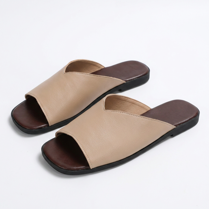 Effortless women's open-toe flats, comfortable, lightweight & chic for summer casual wear.