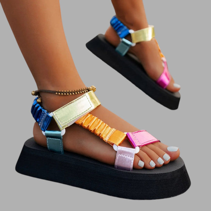 Women's elegant platform sandals for an elevated, stylish look. Versatile summer & evening footwear.