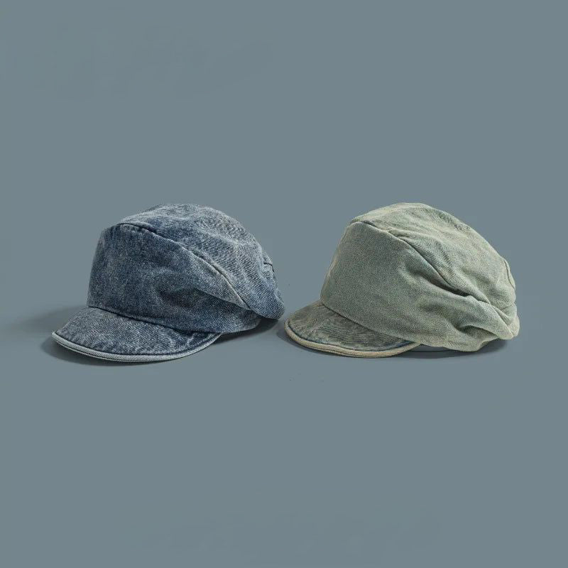 Stylish blue beret hat for women, a chic retro fashion accessory. Great for casual everyday wear.