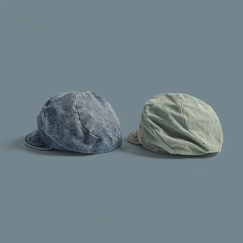 Trendy women's blue beret, a chic retro-inspired gift for her. Adds a stylish touch to any outfit.