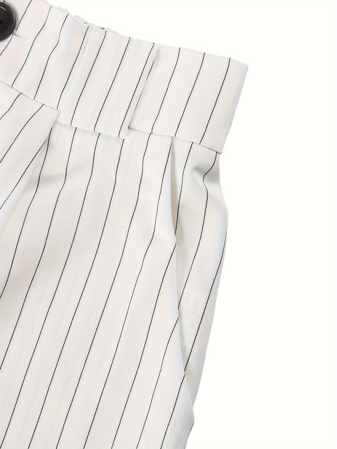 Fashionable women's striped summer blazer and shorts set, a comfortable & versatile two-piece outfit.