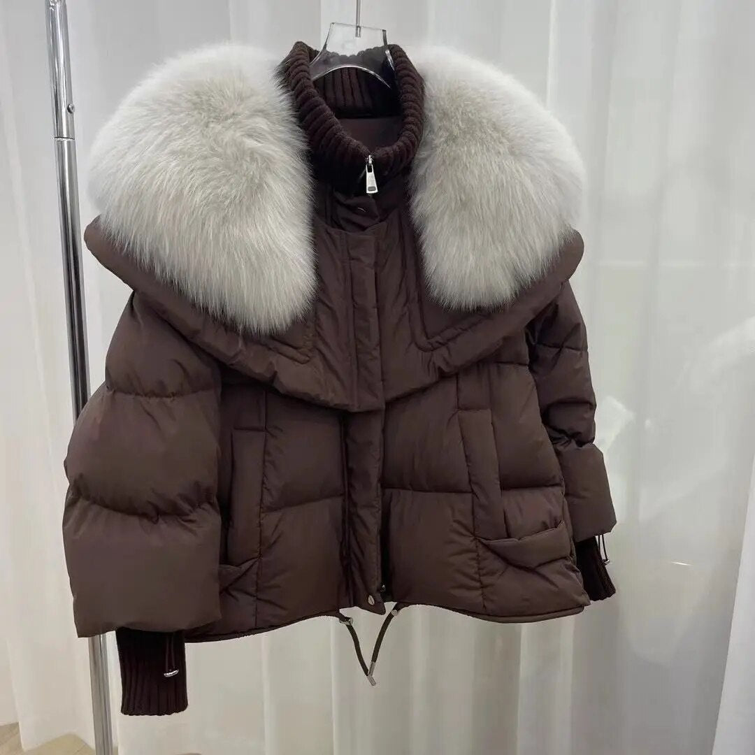 Stylish warm women's winter coat, chic and comfortable relaxed fit outerwear for seasonal fashion.