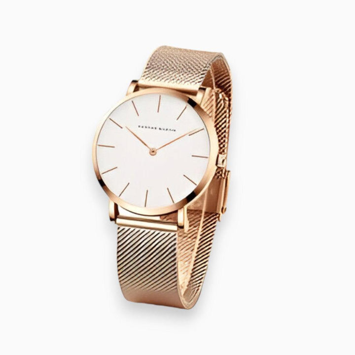 Chic women's titanium water-resistant watch. Elegant and durable fashion accessory for her.