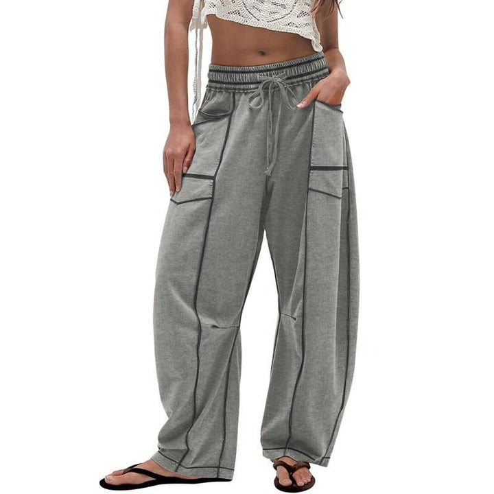 Relaxed fit women's barrel leg utility pants, great for effortless chic and daily wear.