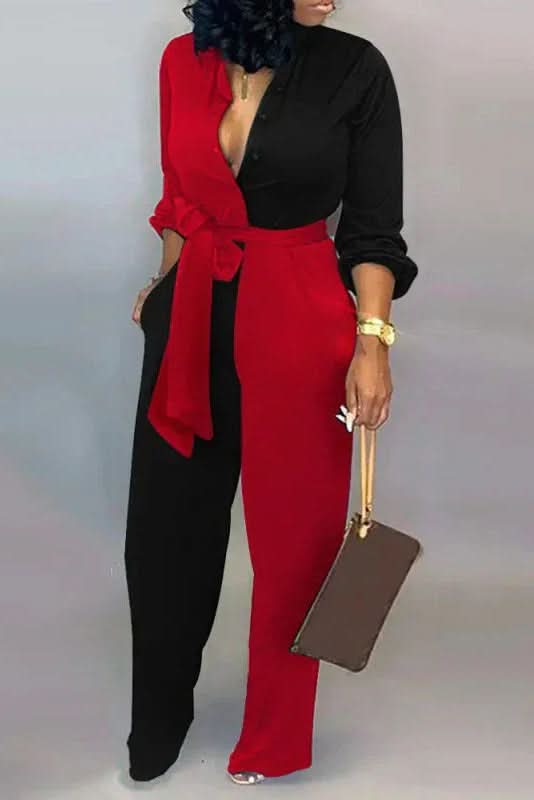 Versatile women's V-neck jumpsuit, ideal for summer fashion. Effortless, comfortable, and stylish everyday wear.
