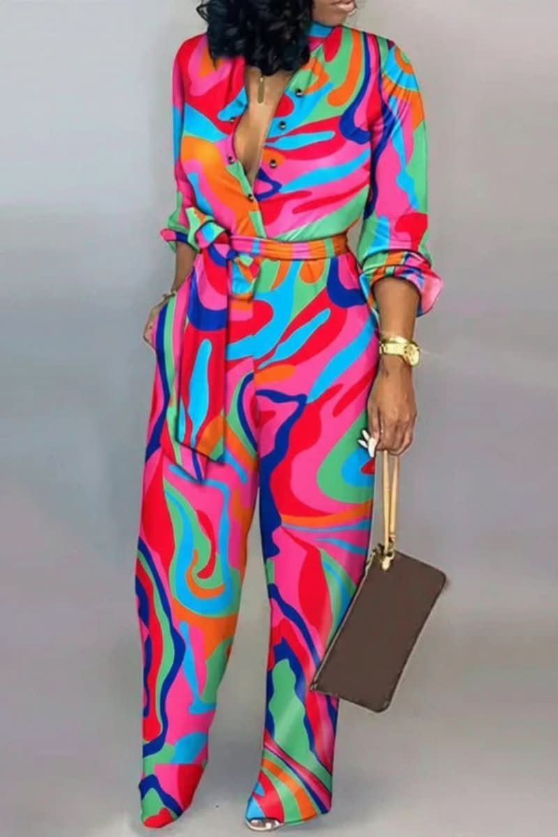 Stylish women's V-neck jumpsuit with a comfortable fit. Perfect for a chic, effortless summer look.