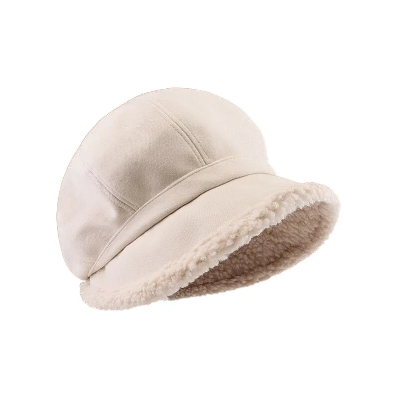 Elegant velvet octagonal beret for women. Soft, warm ladies' hat, a stylish accessory for fall and winter.