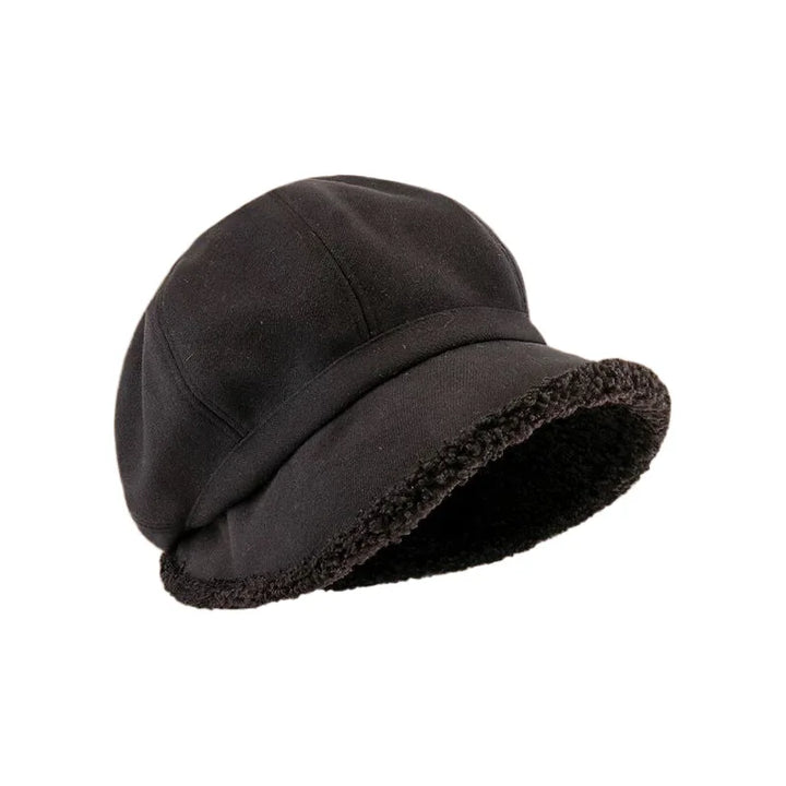 Stylish women's velvet beret, octagonal design. A chic, warm hat for fall and winter fashion. Vintage accessory.